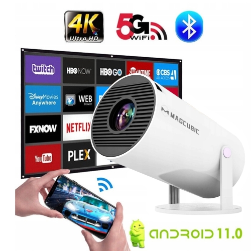HY300 PRO HD TV PROJEKTOR 130'' ANDROID WIFI PRENOSNÝ OTOČNÝ